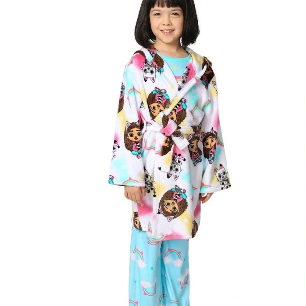 Gabbys Dollhouse Graphic 2-Piece Pajama Set with Hooded Robe - Picture 2 of 2